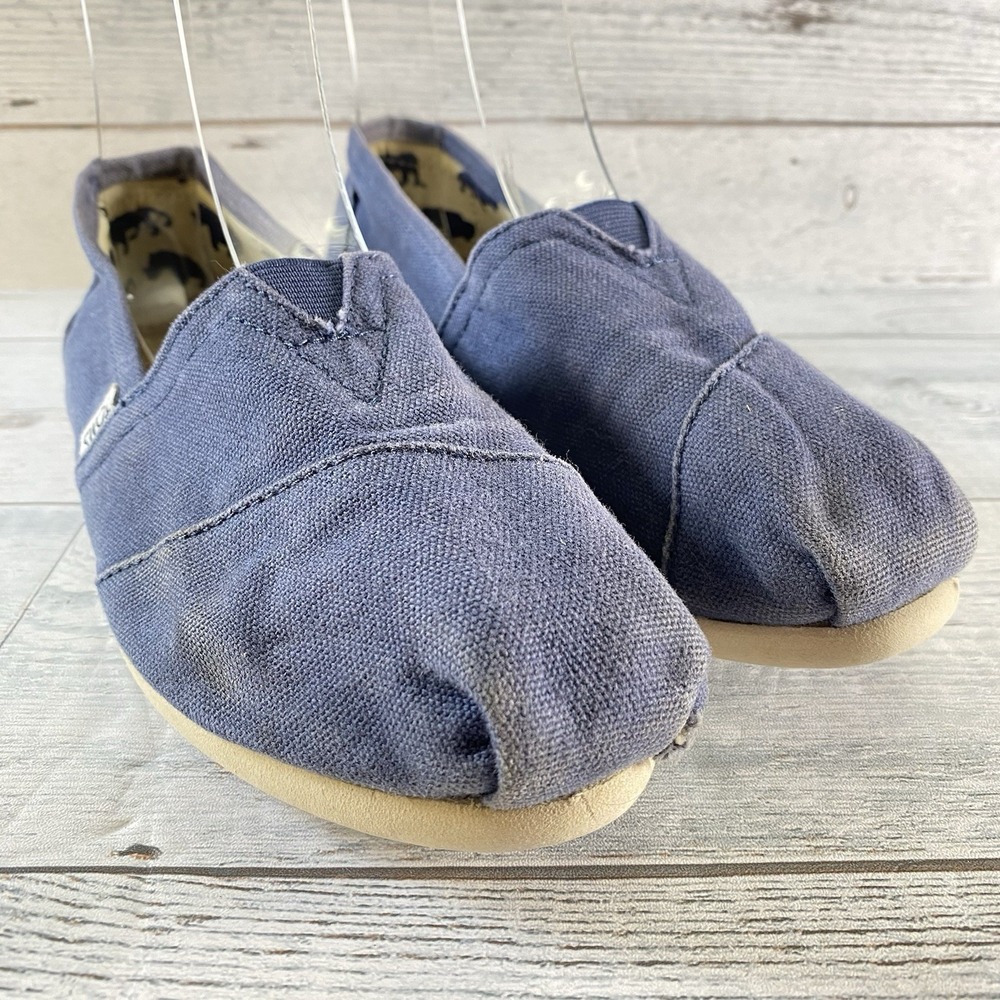 Toms Shoes Womens 7 Blue Classics‎ Slip On Casual Canvas Flats Casual Party Chic